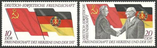 Poštovní známky DDR 1972 Pøátelství se SSSR Mi# 1759-60
