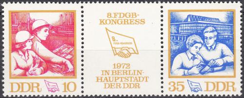 Poštovní známky DDR 1972 Kongres Odborové organizace Mi# 1761-62