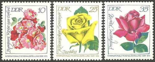 Poštovní známky DDR 1972 Rùže Mi# 1778-80
