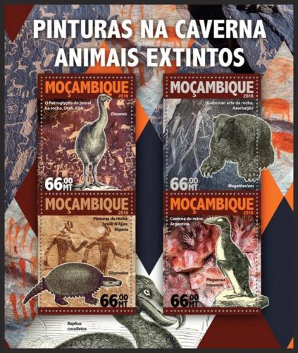Potovn znmky Mosambik 2016 Skaln malby vyhynulch druh Mi# 8294-97 Kat 15