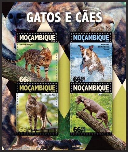 Potovn znmky Mosambik 2016 Koky a psi Mi# 8324-27 Kat 15 - zvtit obrzek