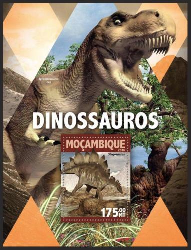 Potovn znmka Mosambik 2016 Dinosaui Mi# Block 1113 Kat 10  - zvtit obrzek
