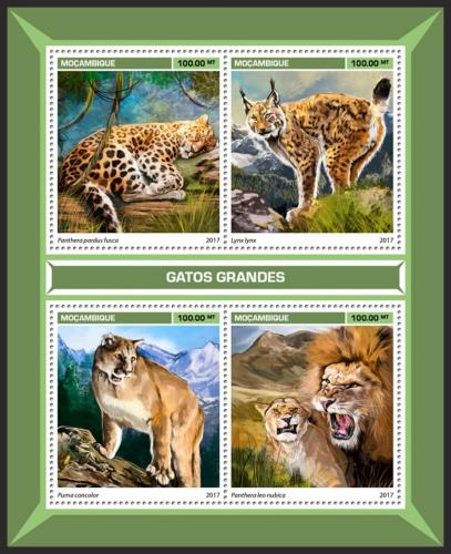 Poštovní známky Mosambik 2017 Koèkovité šelmy Mi# 9104-07 Kat 22€