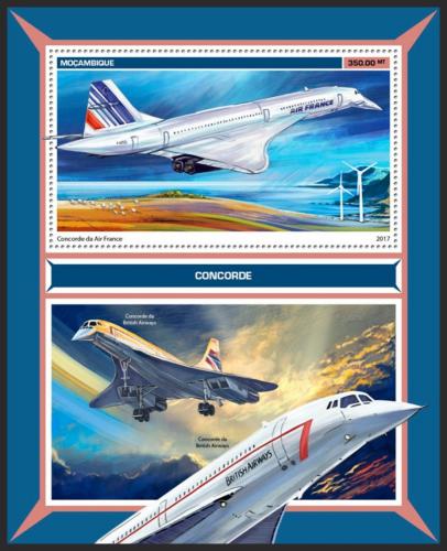 Potovn znmka Mosambik 2017 Concorde Mi# Block 1269 Kat 20 - zvtit obrzek