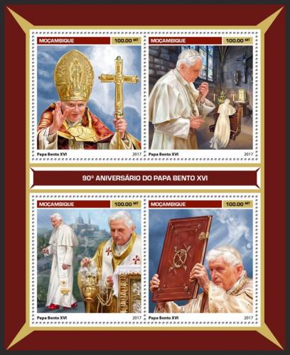 Potovn znmky Mosambik 2017 Pape Benedikt XVI. Mi# 9154-57 Kat 22 - zvtit obrzek