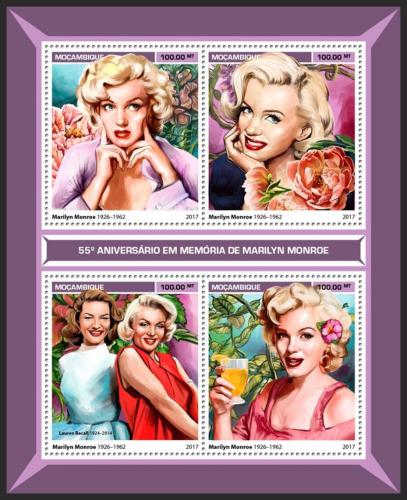 Potovn znmky Mosambik 2017 Marilyn Monroe Mi# 9164-67 Kat 22 - zvtit obrzek