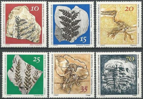 Poštovní známky DDR 1973 Paleontologické objevy Mi# 1822-27