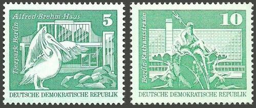 Poštovní známky DDR 1973 Výstavba v DDR Mi# 1842-43
