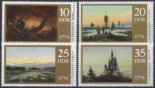 Poštovní známky DDR 1974 Umìní, Caspar David Friedrich Mi# 1958-61