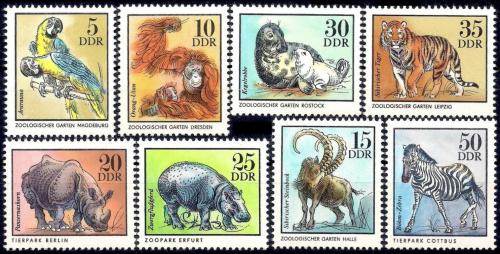 Poštovní známky DDR 1975 Zvíøata ze ZOO Mi# 2030-37