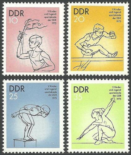 Poštovní známky DDR 1975 Spartakiáda mládeže Mi# 2065-68