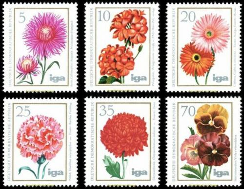 Poštovní známky DDR 1975 Kvìtiny Mi# 2070-75
