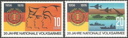 Potovn znmky DDR 1976 Lidov armda, 20. vro Mi# 2116-17 - zvtit obrzek