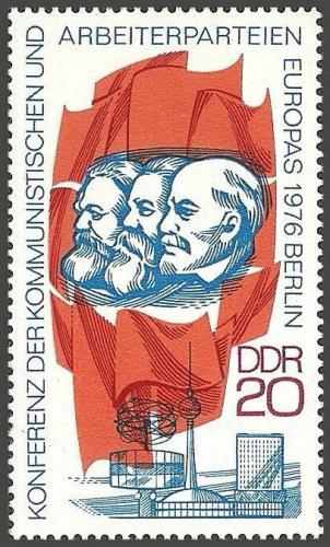 Potovn znmka DDR 1976 Karl Marx, Bedich Engels a V. I. Lenin Mi# 2146 - zvtit obrzek