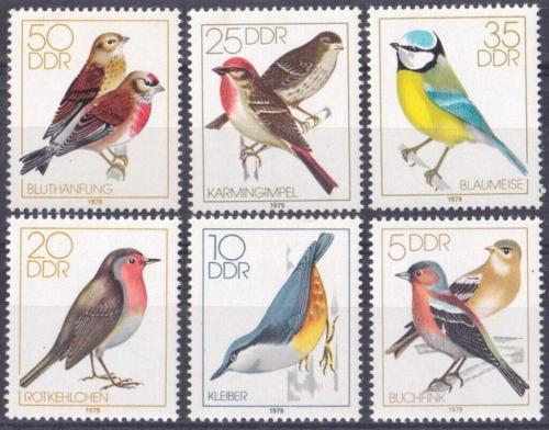 Poštovní známky DDR 1979 Ptáci Mi# 2388-93