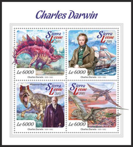 Potovn znmky Sierra Leone 2015 Charles Darwin Mi# 6773-76 Kat 11 - zvtit obrzek