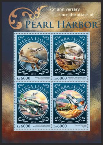 Potovn znmky Sierra Leone 2016 tok na Pearl Harbor Mi# 6968-71 Kat 11