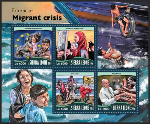 Potovn znmky Sierra Leone 2016 Migran krize v Evrop Mi# 7468-71 Kat 11