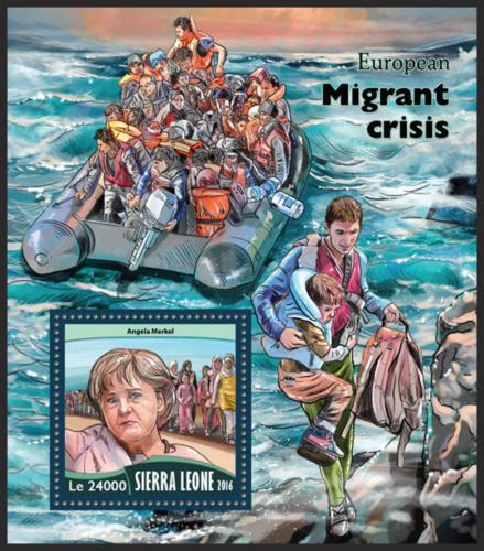 Potovn znmka Sierra Leone 2016 Migran krize v Evrop Mi# Block 1026 Kat 11