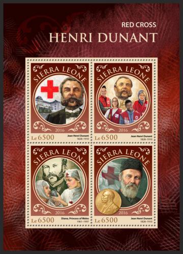 Poštovní známky Sierra Leone 2016 Henri Dunant Mi# 7668-71 Kat 12€