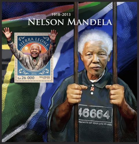 Poštovní známka Sierra Leone 2016 Nelson Mandela Mi# Block 1072 Kat 12€