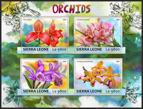 Potovn znmky Sierra Leone 2017 Orchideje Mi# 8240-43 Kat 11 