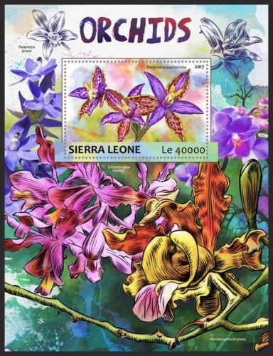 Potovn znmka Sierra Leone 2017 Orchideje Mi# Block 1177 Kat 11