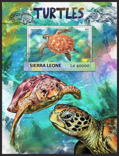 Poštovní známka Sierra Leone 2017 Želvy Mi# Block 1181 Kat 11€