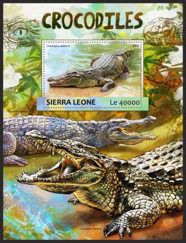 Poštovní známka Sierra Leone 2017 Krokodýli Mi# Block 1182 Kat 11€