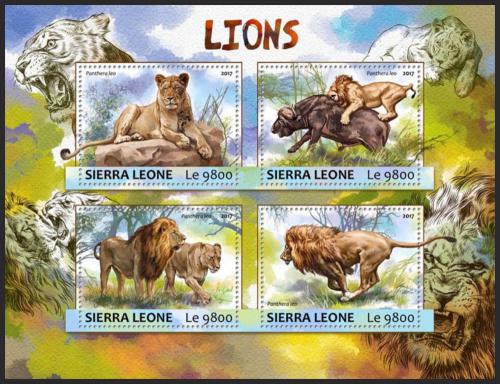 Poštovní známky Sierra Leone 2017 Lvi Mi# 8295-98 Kat 11€