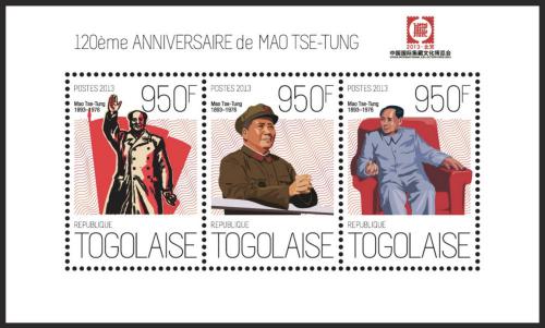 Potovn znmky Togo 2013 Mao Ce-tung Mi# 5214-16 Kat 11 - zvtit obrzek