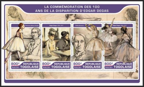 Poštovní známky Togo 2017 Umìní, Edgar Degas Mi# 8074-77 Kat 13€