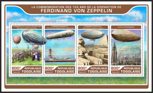 Potovn znmky Togo 2017 Ferdinand von Zeppelin Mi# 8084-87 Kat 13