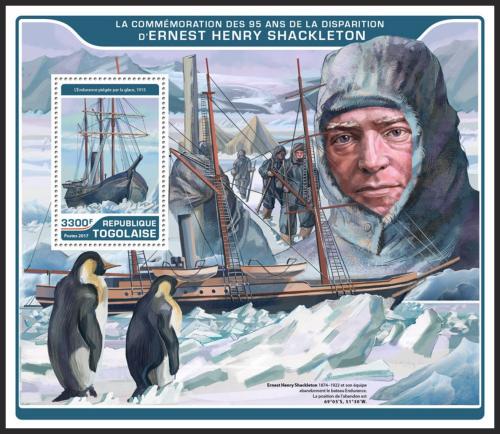Poštovní známka Togo 2017 Ernest Shackleton Mi# Block 1430 Kat 13€