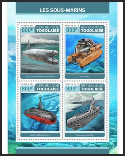Potovn znmky Togo 2017 Ponorky Mi# 8239-42 Kat 13 