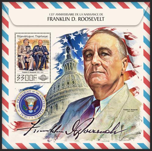 Poštovní známka Togo 2017 Prezident Franklin D. Roosevelt Mi# Block 1505 Kat 13€