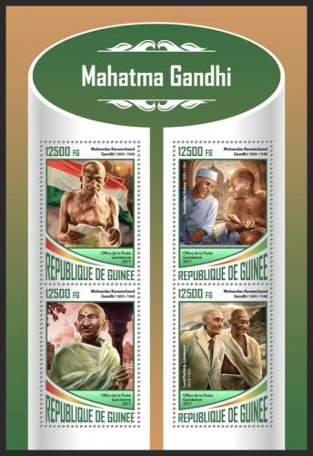 Poštovní známky Guinea 2017 Mahátma Gándhí Mi# 12735-38 Kat 20€