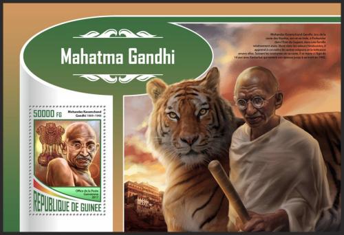 Poštovní známka Guinea 2017 Mahátma Gándhí Mi# Block 2843 Kat 20€