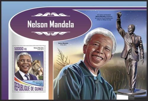Poštovní známka Guinea 2017 Nelson Mandela Mi# Block 2844 Kat 20€