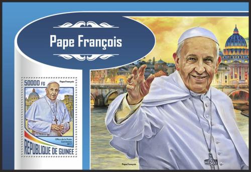 Poštovní známka Guinea 2017 Papež František Mi# Block 2846 Kat 20€