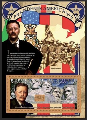 Poštovní známka Guinea 2011 Theodore Roosevelt, 26. US prezident Mi# Block 1916 Kat 16€