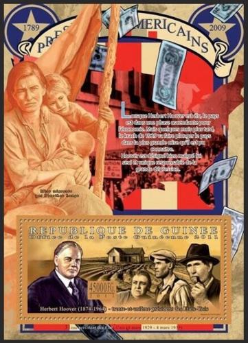 Poštovní známka Guinea 2011 Herbert Hoover, 31. US prezident Mi# Bl 1921 Kat 16€ 