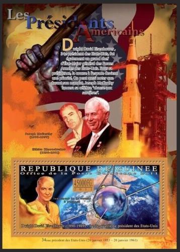 Poštovní známka Guinea 2011 Dwight Eisenhower, 34. US prezident Mi# Block 1924 Kat 25€
