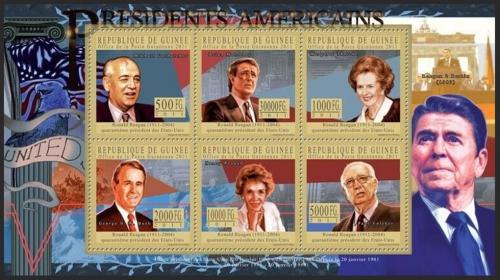 Poštovní známky Guinea 2011 Ronald Reagan, 40. US prezident Mi# 8218-23 Kat 18€