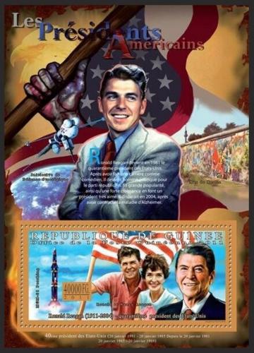 Poštovní známka Guinea 2011 Ronald Reagan, 40. US prezident Mi# Block 1930 Kat 17€