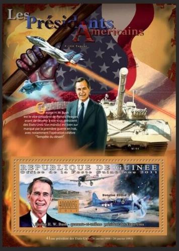 Poštovní známka Guinea 2011 George Bush, 41. US prezident Mi# Block 1931 Kat 17€