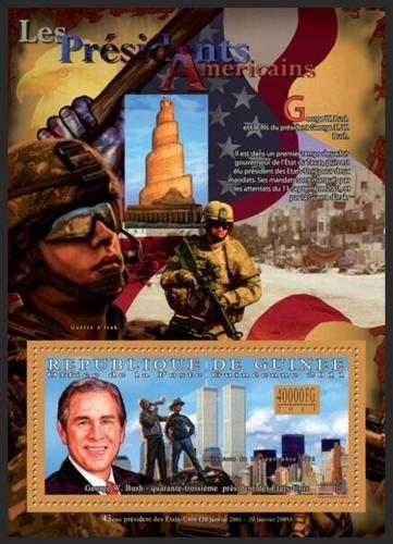 Poštovní známka Guinea 2011 George Bush, 43. US prezident Mi# Block 1933 Kat 17€