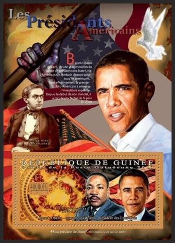 Poštovní známka Guinea 2011 Barack Obama, 44. US prezident Mi# Block 1934 Kat 17€