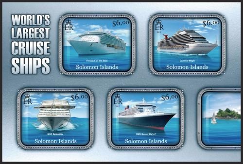 Poštovní známky Šalamounovy ostrovy 2013 Nejvìtší výletní lodì Mi# 1631-34
