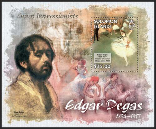 Poštovní známka Šalamounovy ostrovy 2013 Umìní, Edgar Degas Mi# Block 132 Kat 12€